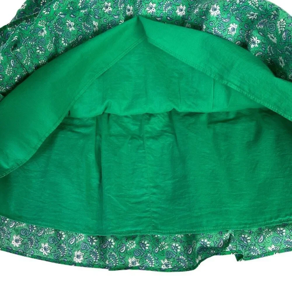 J. Crew Tiered ruffle mini skirt size Medium Green - Picture 5 of 5